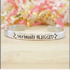 Silvertone ‘Seriously Blessed’ Adjustable Cuff